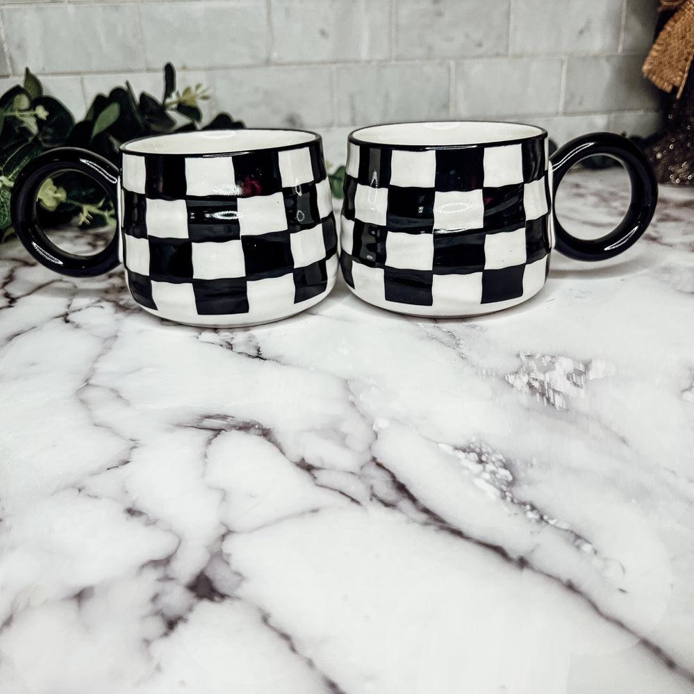 Black & White Retro Checkered Mug