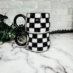 Black & White Retro Checkered Mug