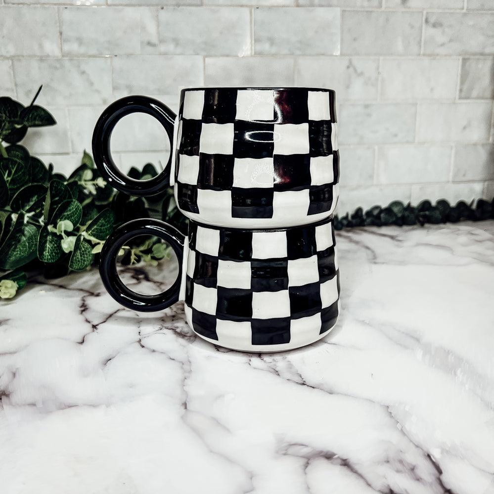 Black & White Retro Checkered Mug