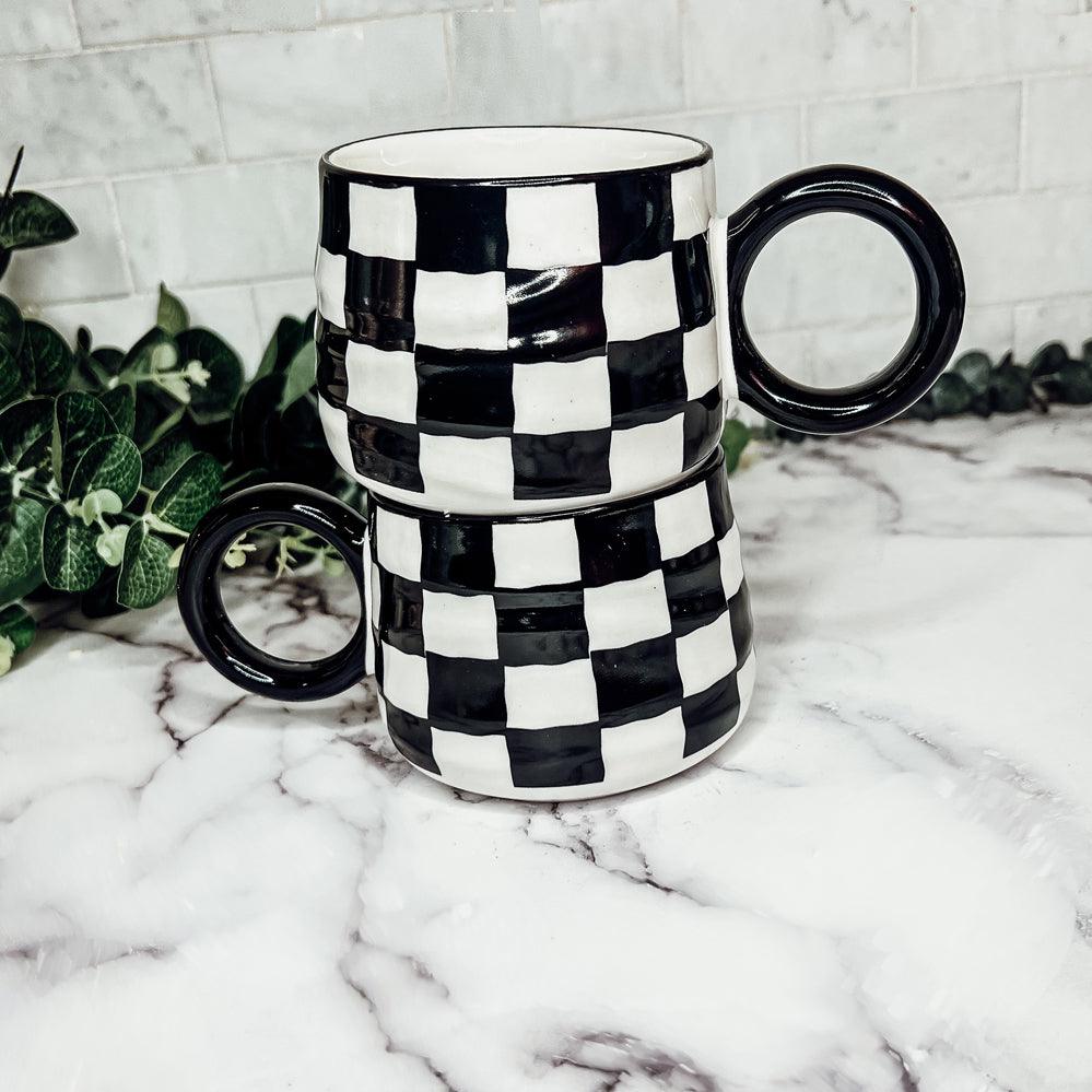 Black & White Retro Checkered Mug