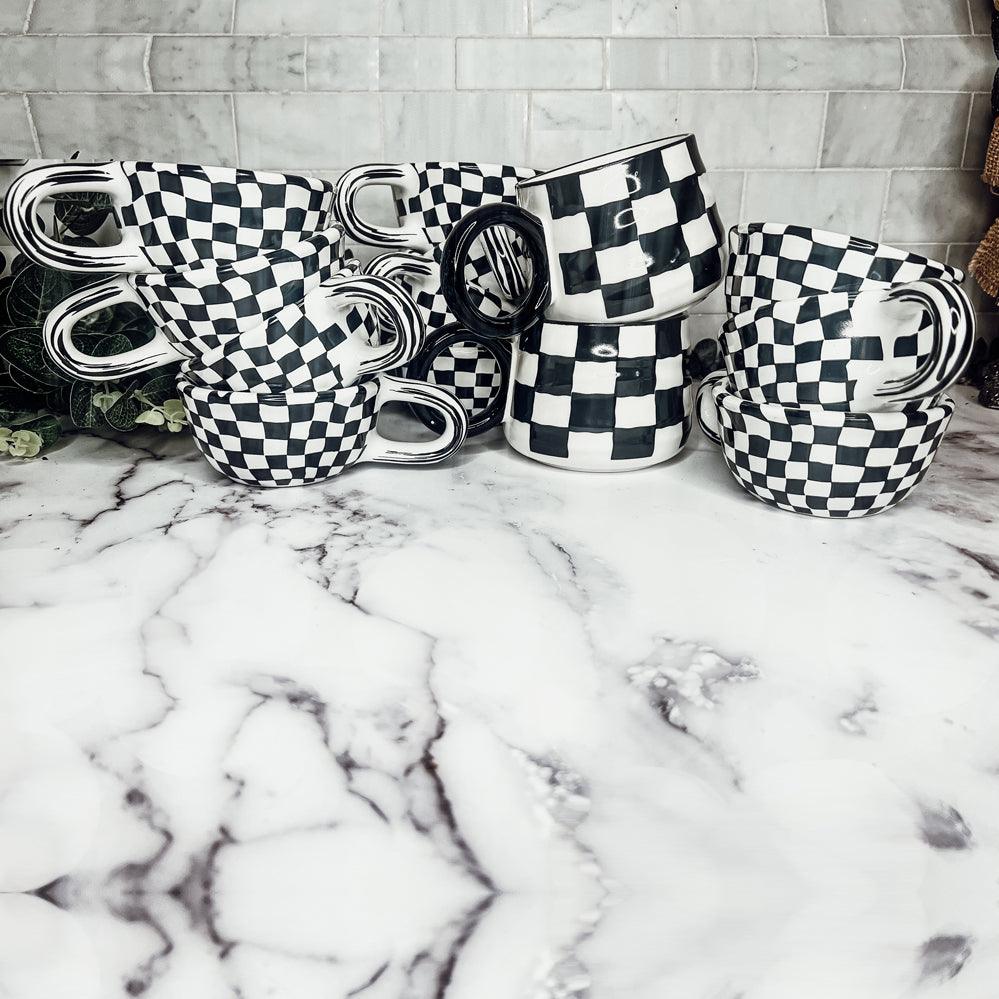 Black & White Retro Checkered Mug