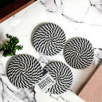 Black & White Braided Rope Coasters (Set of 4)