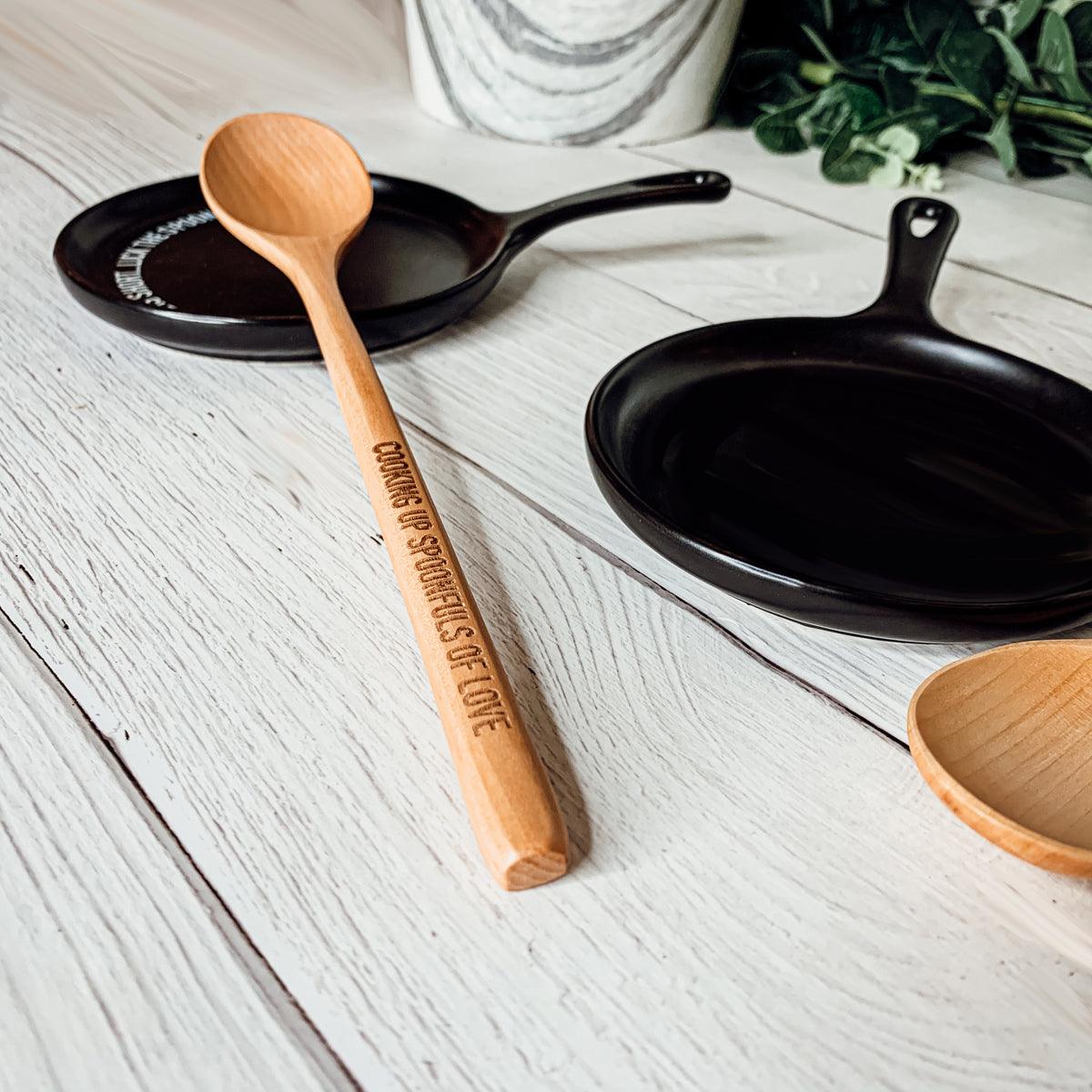Give It a Rest Spoon Rest and Wooden Spoon  — Select Your Style & Spoon