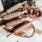 Handmade Wooden Embossed Christmas Rolling Pin Set — Select Your Style & Size