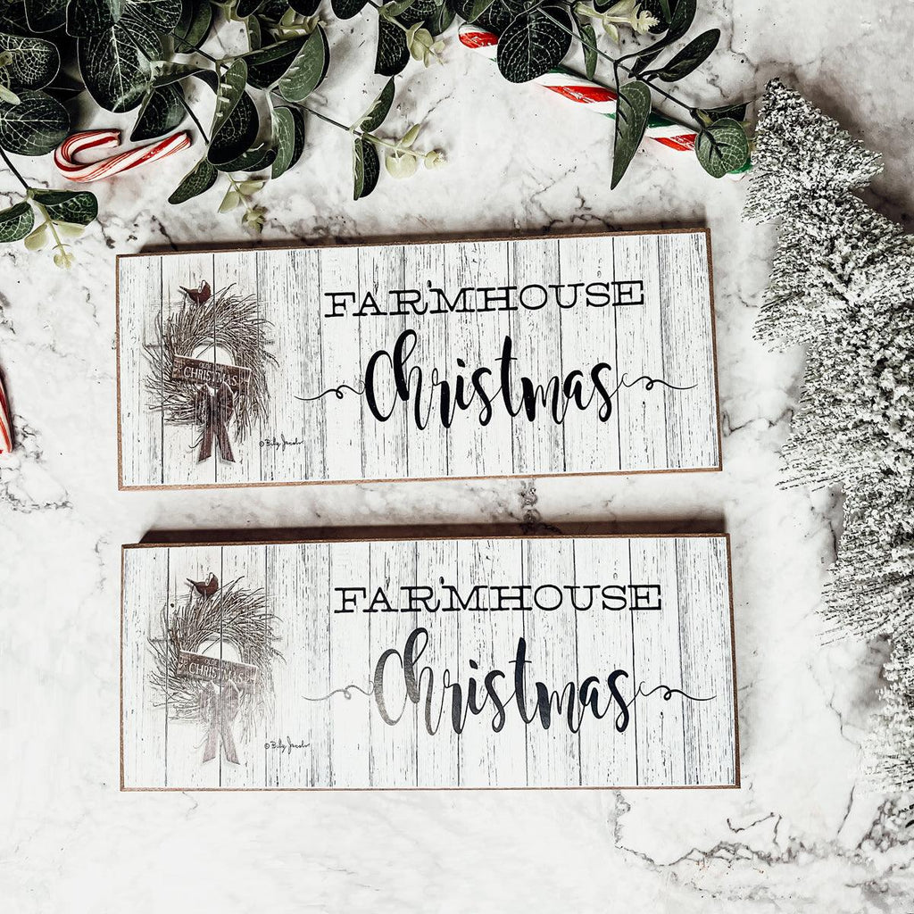 Wooden "Farmhouse Christmas" Decorative Sign
