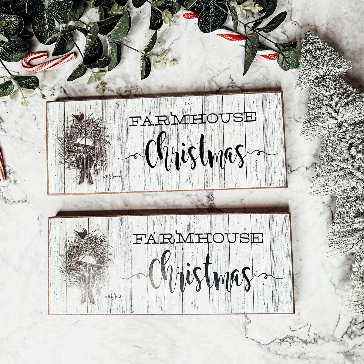 Wooden "Farmhouse Christmas" Decorative Sign