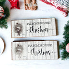 Wooden "Farmhouse Christmas" Decorative Sign