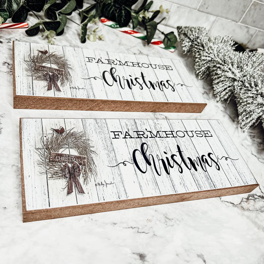 Wooden "Farmhouse Christmas" Decorative Sign