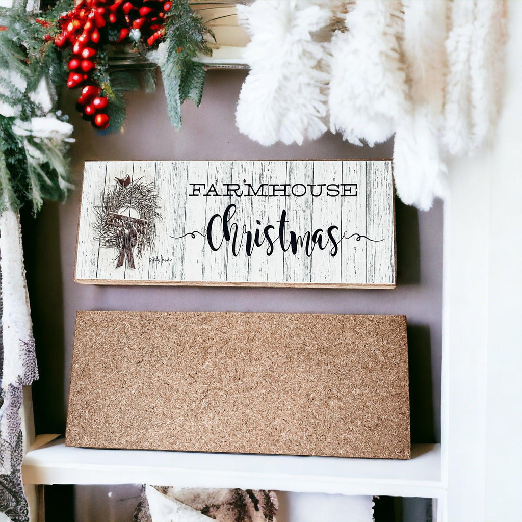 Wooden "Farmhouse Christmas" Decorative Sign