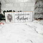 Wooden "Farmhouse Christmas" Decorative Sign