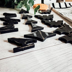 Black Wooden Halloween Decorations - 6 pack — Select Your Shape