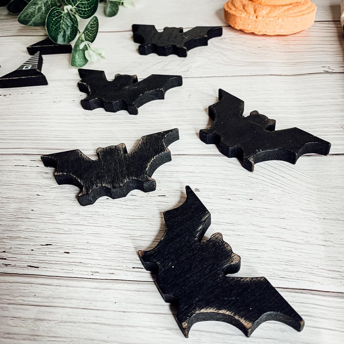 Black Wooden Halloween Decorations - 6 pack — Select Your Shape