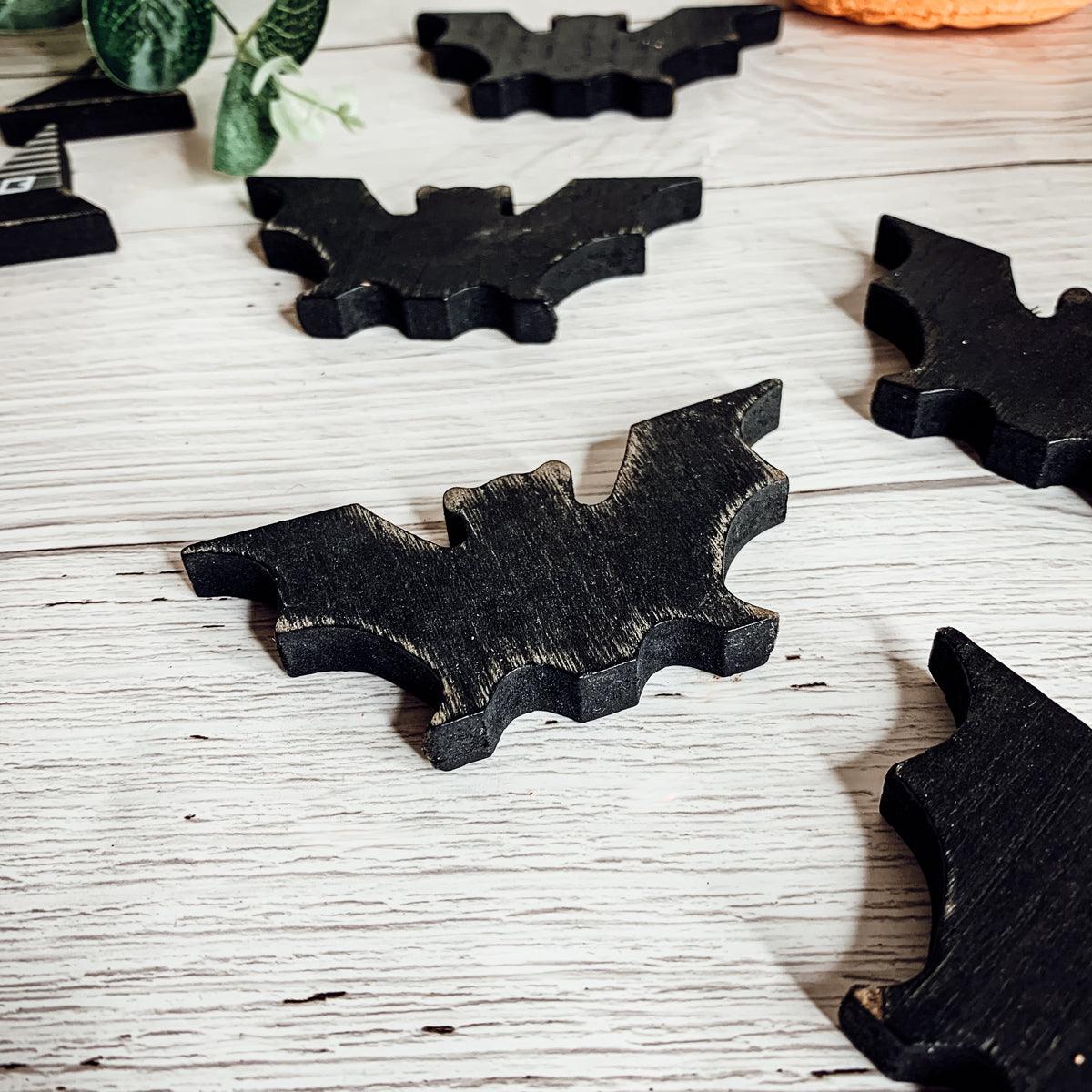 Black Wooden Halloween Decorations - 6 pack — Select Your Shape