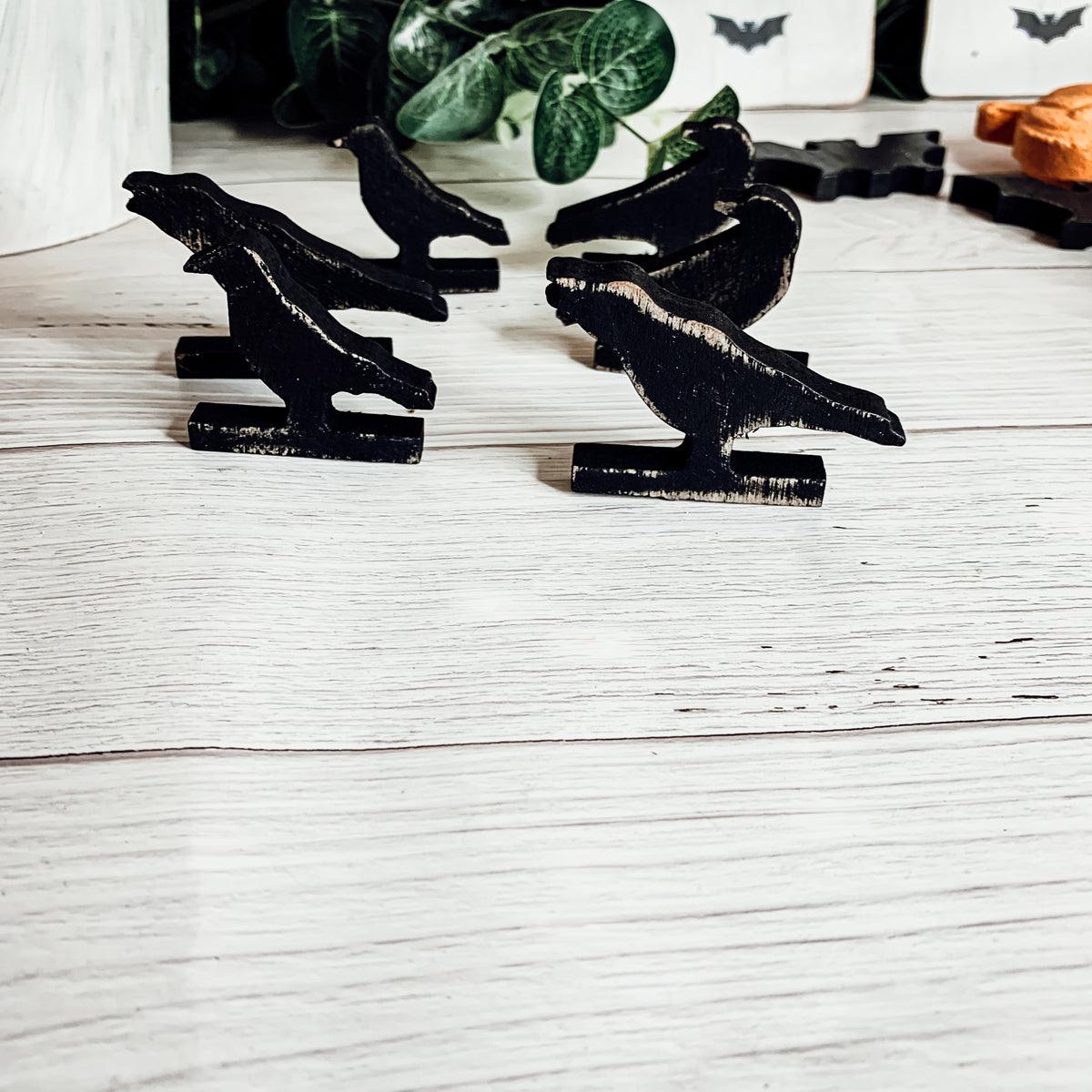 Black Wooden Halloween Decorations - 6 pack — Select Your Shape