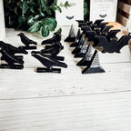 Black Wooden Halloween Decorations - 6 pack — Select Your Shape