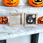 Double-Sided Wood Framed Sign "Hey Boo" + "It's Cuddle Weather"