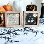 Double-Sided Wood Framed Sign "Hey Boo" + "It's Cuddle Weather"