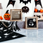 Double-Sided Wood Framed Sign "Hey Boo" + "It's Cuddle Weather"