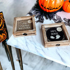 Double-Sided Wood Framed Sign "Hey Boo" + "It's Cuddle Weather"
