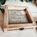 Double-Sided Wood Framed Sign "Hey Boo" + "It's Cuddle Weather"