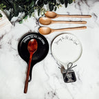 Large Give It a Rest Spoon Rest and Wooden Spoon  — Select Your Style & Spoon