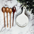 Large Give It a Rest Spoon Rest and Wooden Spoon  — Select Your Style & Spoon