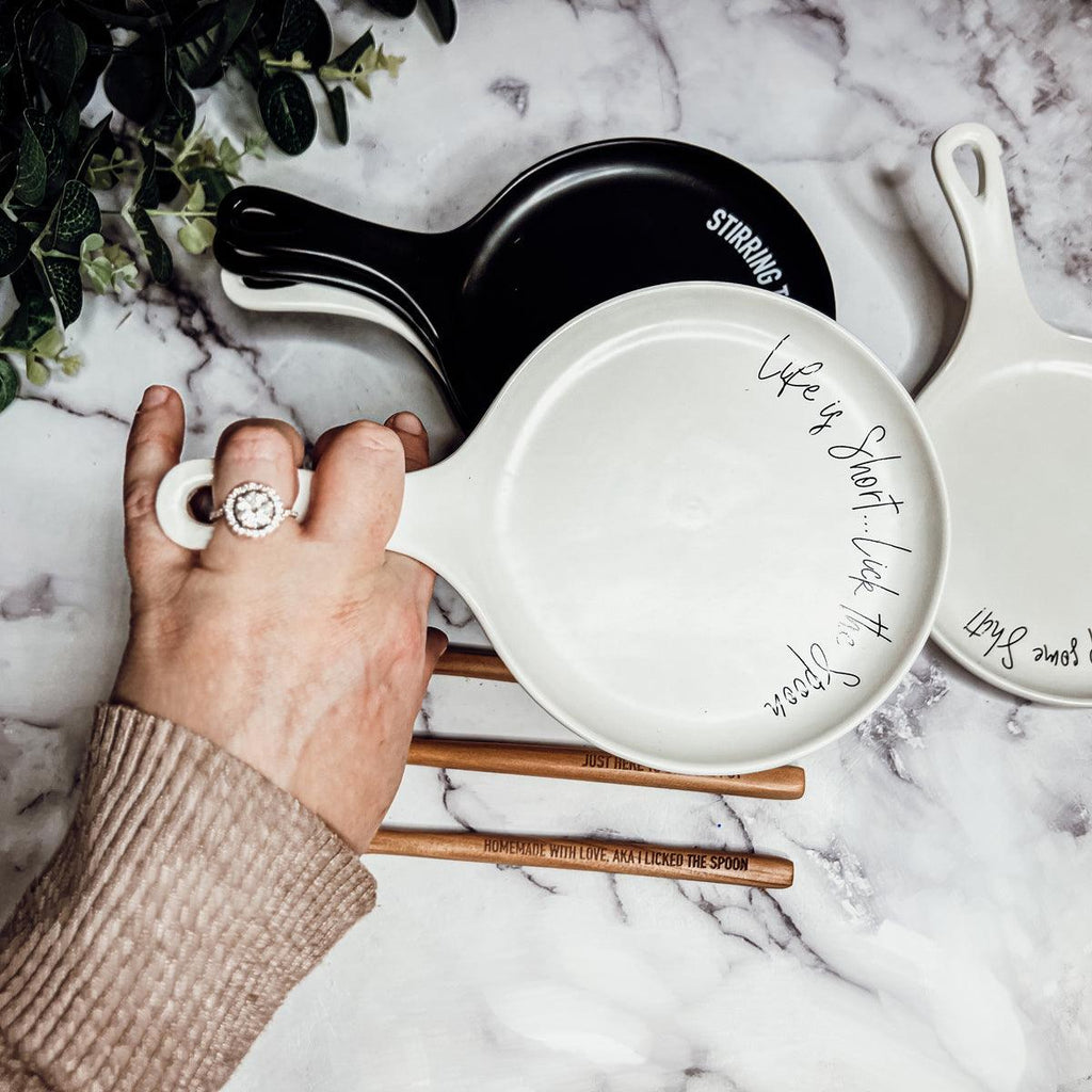 Large Give It a Rest Spoon Rest and Wooden Spoon  — Select Your Style & Spoon