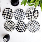 Courtly Check Ceramic Coasters — Select Your Pack & Style