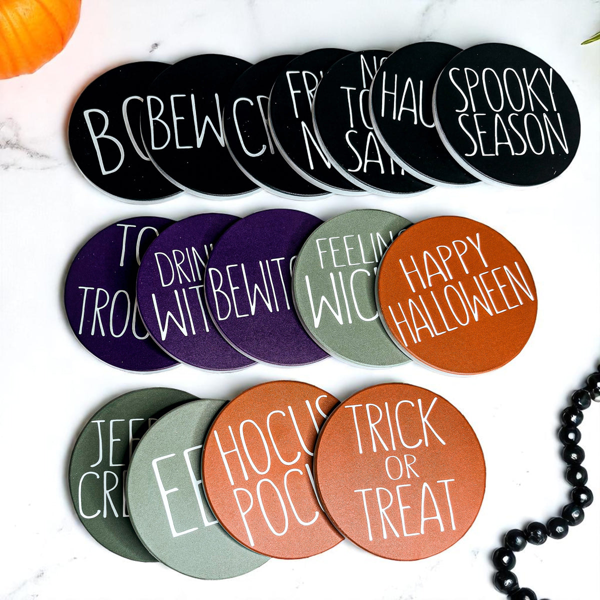 Ceramic Halloween Coasters — Select Your Pack & Style