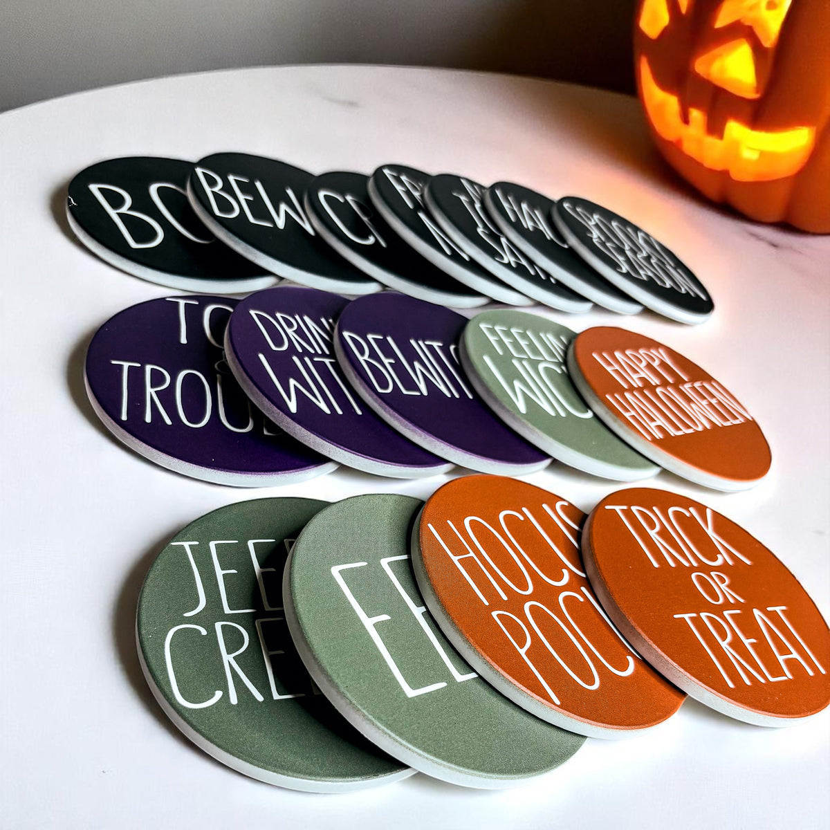 Ceramic Halloween Coasters — Select Your Pack & Style