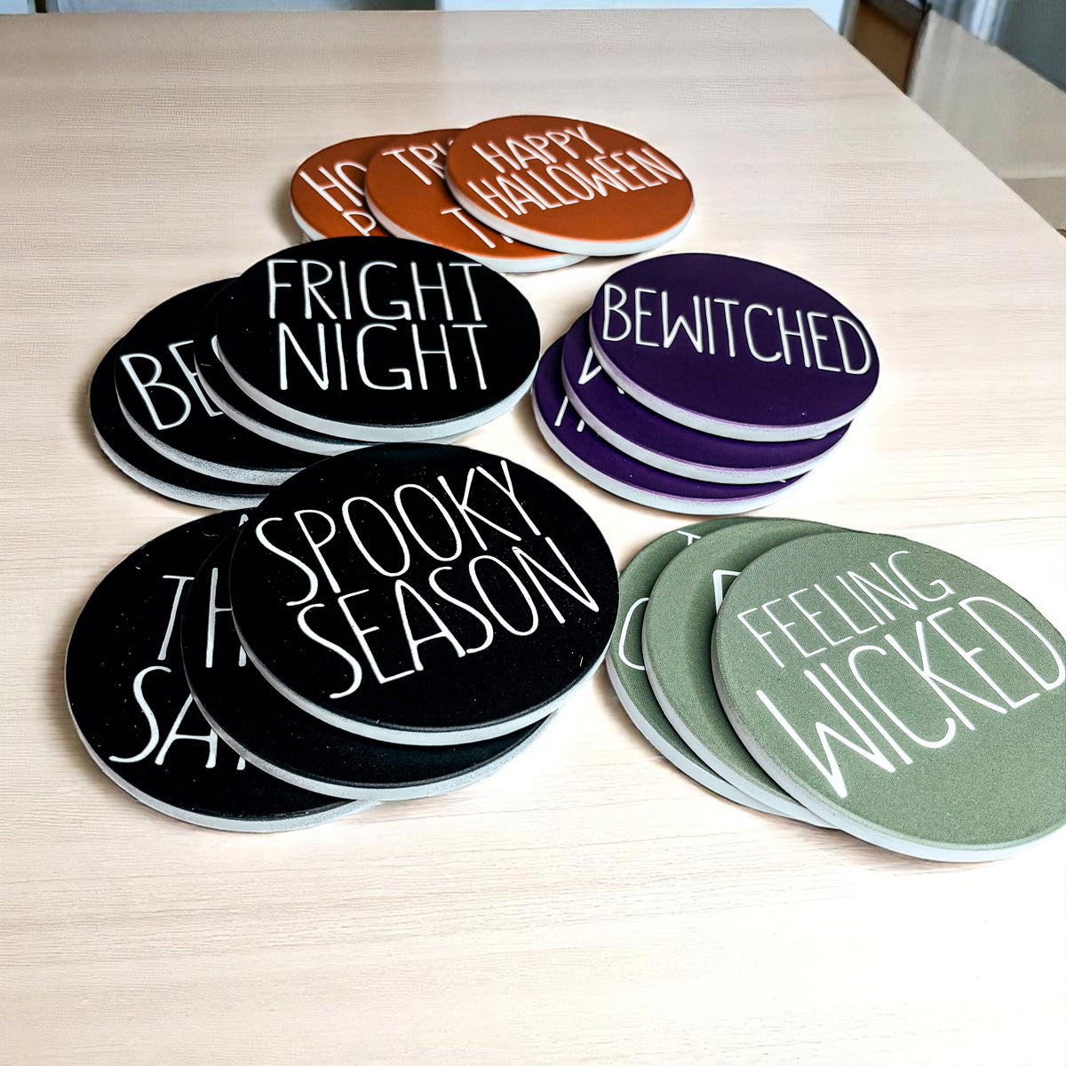 Ceramic Halloween Coasters — Select Your Pack & Style