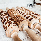 Easter + Spring Wooden Embossed Rolling Pin & Cookie Cutter Set  — Select Your Style & Size