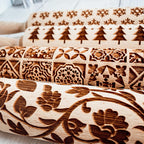 Easter + Spring Wooden Embossed Rolling Pin & Cookie Cutter Set  — Select Your Style & Size