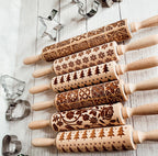 Easter + Spring Wooden Embossed Rolling Pin & Cookie Cutter Set  — Select Your Style & Size