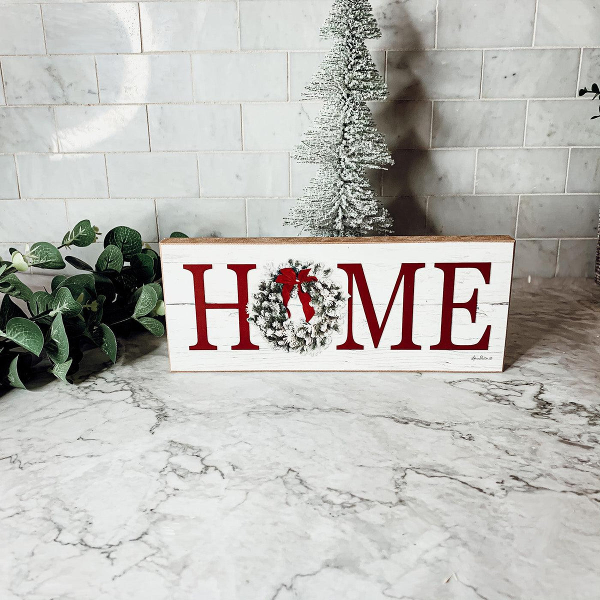 Handmade Wooden "Home" Christmas Sign