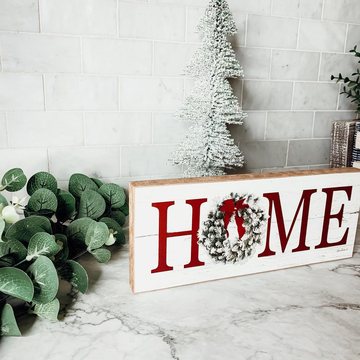 Handmade Wooden "Home" Christmas Sign