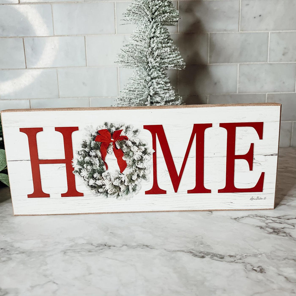 Handmade Wooden "Home" Christmas Sign