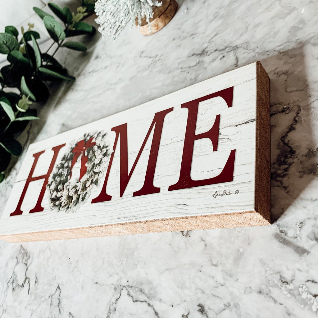 Handmade Wooden "Home" Christmas Sign