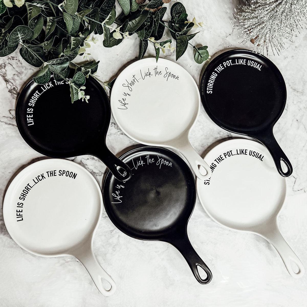Large Give It a Rest Spoon Rest and Wooden Spoon  — Select Your Style & Spoon