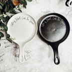 Cursive "Life is Short...Lick the Spoon" Spoon Rest & Wooden Spoon — Select Your Color & Spoon