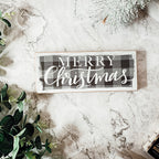 Handmade Wooden Buffalo Check "Merry Christmas" Sign