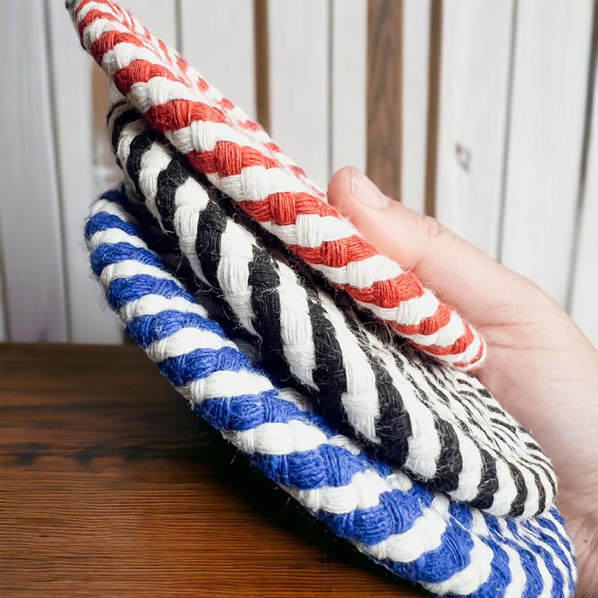 Blue & White Braided Rope Coasters (Set of 4)