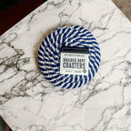 Blue & White Braided Rope Coasters (Set of 4)