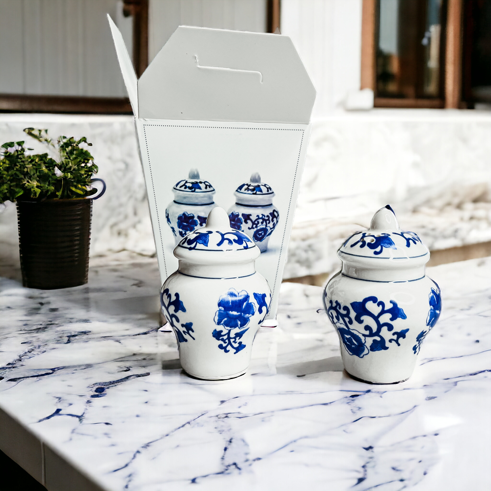 Blue & White Ginger Jar Salt & Pepper Shakers