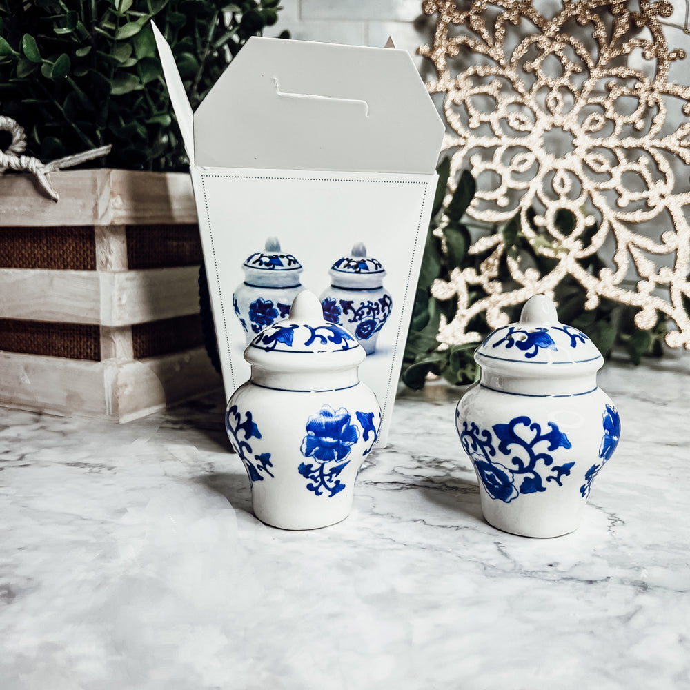 Blue & White Ginger Jar Salt & Pepper Shakers