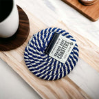 Blue & White Braided Rope Coasters (Set of 4)