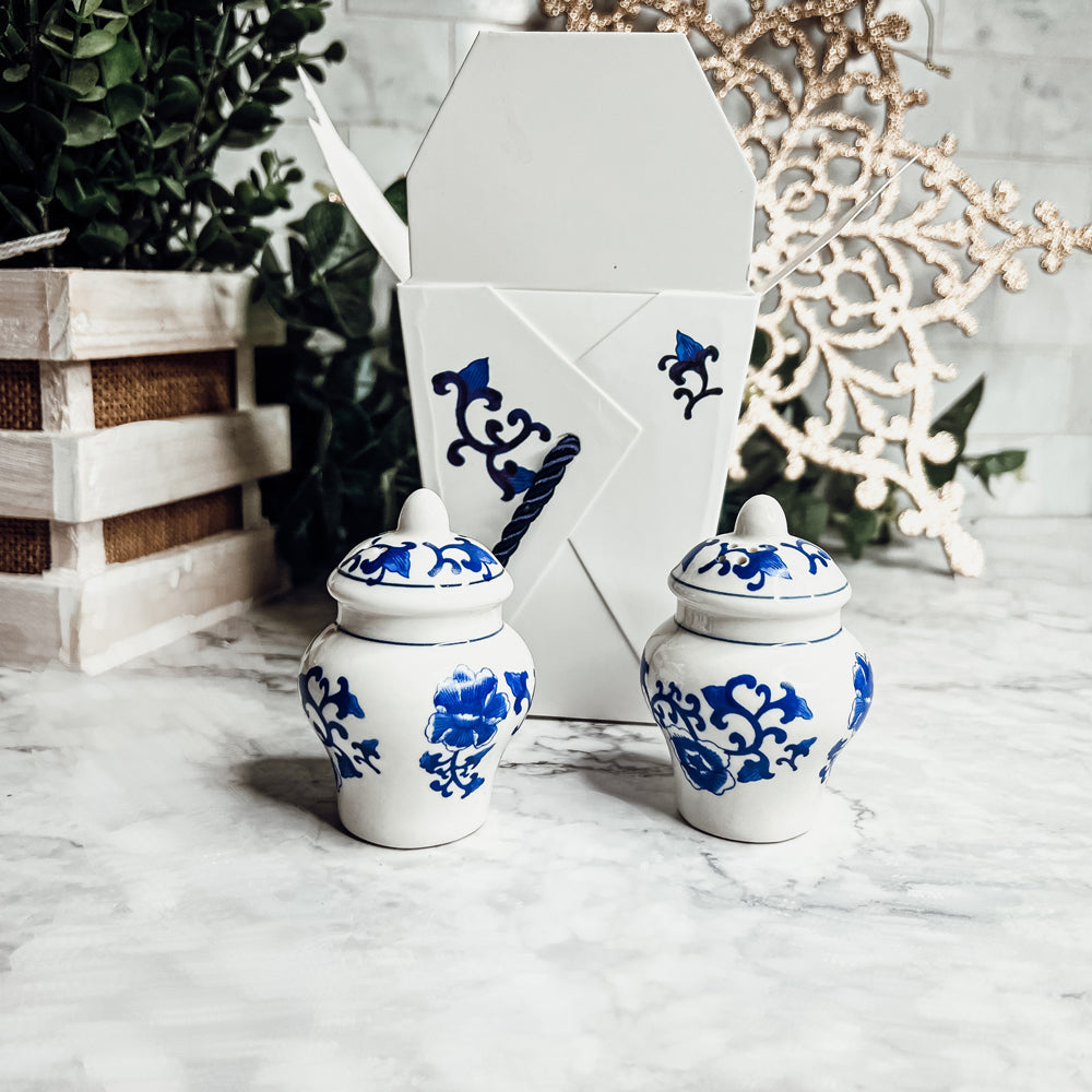 Blue & White Ginger Jar Salt & Pepper Shakers