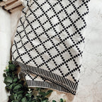 Geo Double-Sided Medium Weight Cotton Soft Knit Throw Blanket — Select Your Color