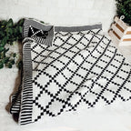 Geo Double-Sided Medium Weight Cotton Soft Knit Throw Blanket — Select Your Color