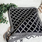 Geo Double-Sided Medium Weight Cotton Soft Knit Throw Blanket — Select Your Color